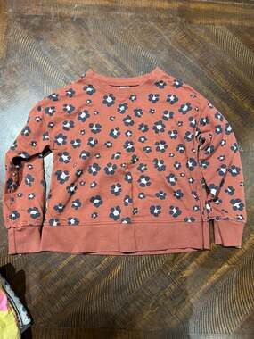 Carter's Kid Girl Rust Floral French Terry Sweatshirt Size 8